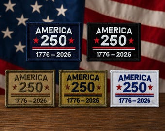 America 250th Anniversary Celebration Patch Collection: Embroidered 2x3 Hook & Loop Patches