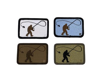Fly Fishing Sasquatch Collection: 2x3 Embroidered Hook & Loop