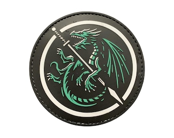 Green Dragon and Longsword PVC Patch – 3" Hook & Loop (Limited Run)