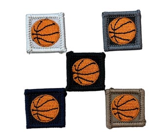 Parche de baloncesto en miniatura: insignia bordada con gancho y bucle de 1 pulgada