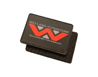 Weyland-Yutani PVC Patch: RED on BLACK Alien Movie Inspired Hook and Loop 2x3