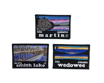 Alabama Lakes Sunset Embroidered 2x3 Hook & Loop Patch