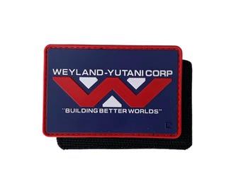 Weyland-Yutani PVC Patch: Red/White/Blue Alien Movie Inspired Hook & Loop 2x3