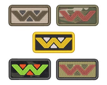 Weyland-Yutani Patch: Alien Movie Embroidered 1x2 Hook & Loop Patch with Sticker