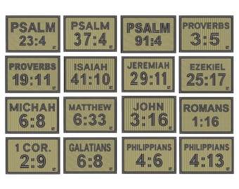 Prayer Warrior Collection: 2x3 Hook & Loop Loyalty Patch, Bible Verses