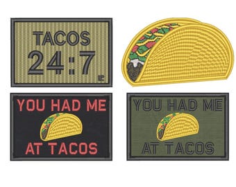 Taco Collection Embroidered 2x3 Hook & Loop Patch