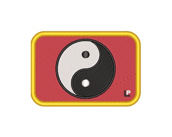 Écusson Yin Yang : crochet et boucle brodés, philosophie chinoise (2 x 3)