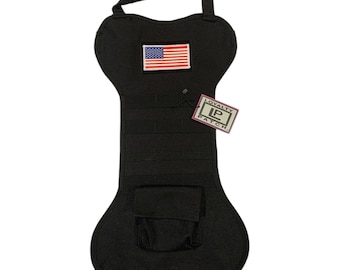 Tactical Dog Bone Christmas Stocking with Loop Panel for Removable Patches w FREE Patch