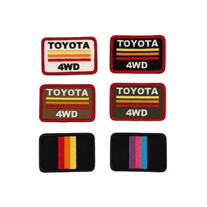 Colección de rayas TRD de Toyota: parche bordado de velcro de 2x3