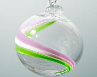 Swirl Ornaments in Green, Pink, White