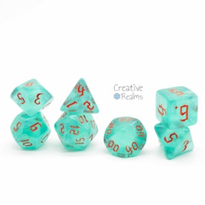 Dice set Blue Magic | Dice Set Blue Magic | 7 pieces | Acrylic | Pen & Paper Role Playing | RPG | DnD
