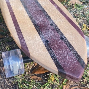 Handcrafted Longboard Skateboard - 8&quot; wide x 48&quot; long - Made in Pensacola, FL