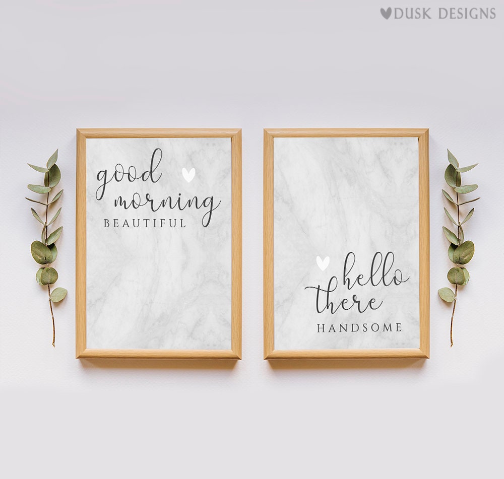 Arte de la pared del dormitorio mármol tipografía | Etsy
