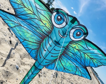 Libelle Drache | Einleinerdrache für Kids mit erklärten Design | Kinderdrache | Outdoorspielzeug für Wind