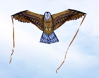 Weißkopfseeadler Einleinerdrache für Kids, Vogel Adler Drache, brown single line kite eagle, outdoor toy, family beach fun, Kinderdrache