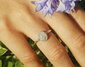 Gemstone ring Moonstone ring Rose quartz ring Sterling silver rings Handmade adjustable rings Dainty Rings