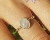Gemstone ring Moonstone ring Rose quartz ring Sterling silver rings Handmade rings