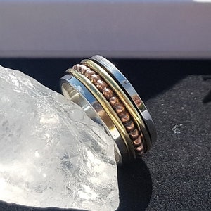 sterling silver spinner ring ~ spinning ring ~ meditation ring ~ sterling silver ring ~ thick ring ~ band ring ~ boho rings