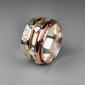 sterling silver spinner ring ~ spinning ring ~ fidget ring ~ meditation ring ~ sterling silver ring ~ anxiety ring ~ band ring ~ boho rings