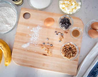 Maple or Walnut Edge-Grain Cutting Board | Chopping Block 13" x 11.5"