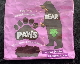 Upcycled Bear Paws packet / wrapper coin purse/ zippy bag/ pouch