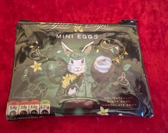 Upcycled After Eight mini eggs packet/ wrapper coin purse/ zippy bag/ mask pouch