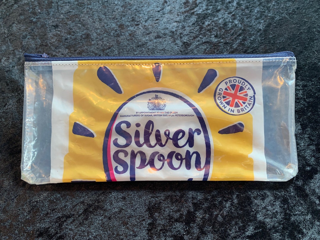 Upcycled Silver Spoon Caster Sugar Packet/ Wrapper Pencil Case/ Makeup