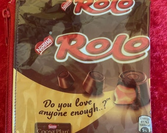 Upcycled Rolo packet/ wrapper coin purse/ zippy bag/ mask pouch