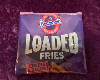 Upcycled Seabrook cheese and bacon Loaded Fries packet/ wrapper coin purse/ zippy bag/ pouch