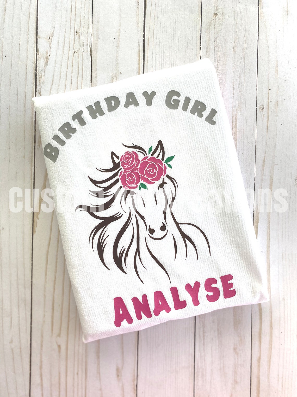 Girls Personalized Horse Birthday Shirt Horse Birthday Pony Etsy