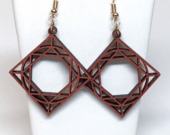 Copper Endecagram Earrings, Sacred Geometry, Spiritual Jewelry