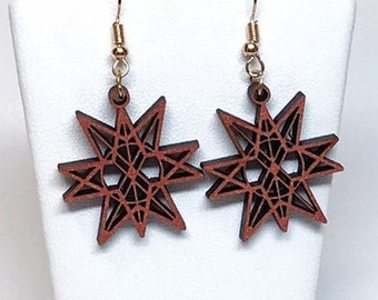 Copper Decagram Star Earrings | Sacred Geometry, Metaphysical