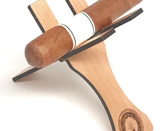 Portable Cherry Wood Cigar Stand, Pocket Cigar Holder