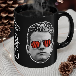 Joe Burrow Graphic Black Coffee Mug: Football Fan Gift
