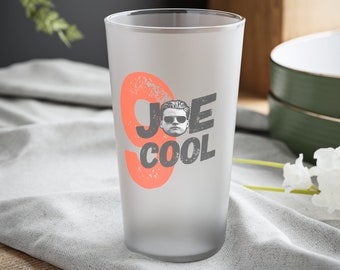 Joe Cool Number 9 Pint, Joe Burrows Inspired Football Beer Glass, Frosted Pint 16oz Glass