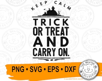 Keep Calm Trick Or Treat Halloween Image (Digital Download)