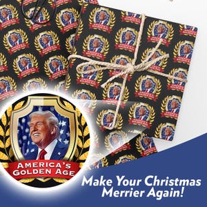 Donald Trump Weihnachtsgeschenkpapier: Amerikas goldenes Zeitalter