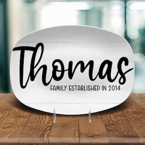 Personalized Family Name Platter: Farmhouse Decor, Custom Engagement Gift