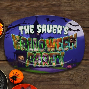 Personalized Halloween Party Platter: Spooky Haunted Decor