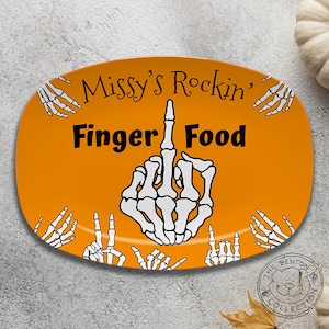 Personalized Halloween Platter: Gothic Skeleton Finger Food Tray
