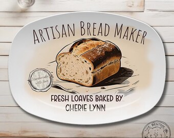 Personalized Sour Dough Plate, Custom Name Bread Board For Bakers, Mother's Day Gift, Grandma Baker Gift, Personalized Platter