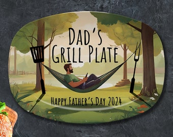 Dad's Grill Plate, BBQ Grilling Platter, Personalized Grilling Plate, Father's Day BBQ Gifts, Father's Day Platter, grilling accessories