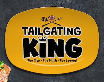 Tailgating King, Custom Grilling Plate, Steelers Football Game Day Platter, Tailgate, Pittsburgh Steelers Fan Inspired Grilling And Serving