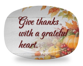 Thanksgiving Platter: "Give Thanks" DecoWare Fall Table Decor