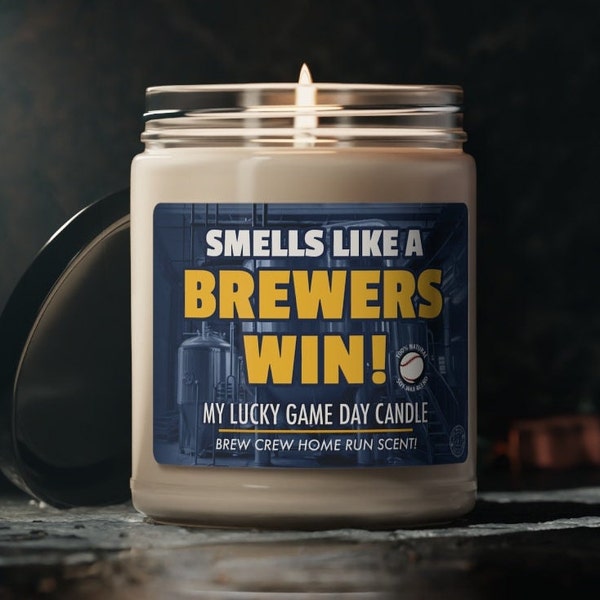 Smells Like A BREWERS Win Gifting Candle, Brewers Fan Baseball Candle, Milwaukee Brewery Inspired Decor