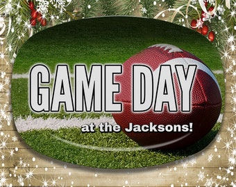 Football Fan Game Day Platter Personalized, Football Fan Gift, Custom Tailgate Party Plate, Gift For Him
