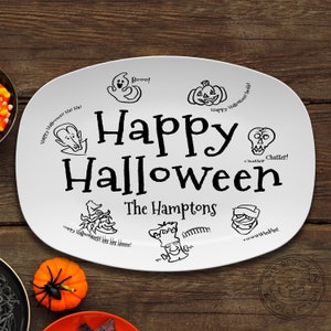 Personalized Halloween Platter: Funny Monster Snack Tray