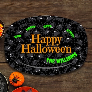 Personalized Halloween Family Platter: Spider Design