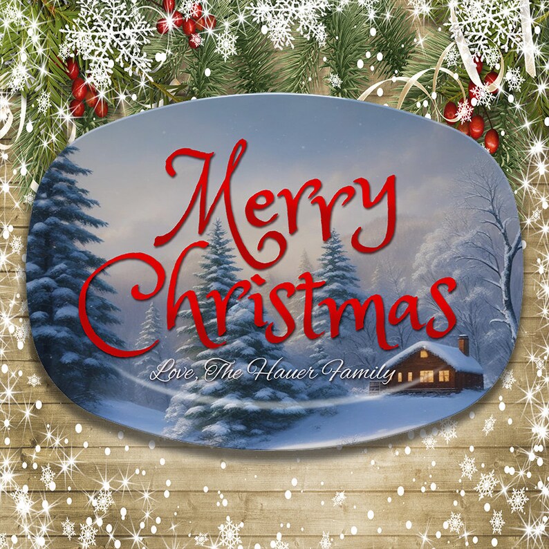 Personalized Christmas Platter Holiday Housewarming Gift Etsy New Zealand