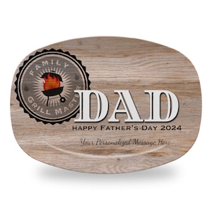 Dad&#39;s Grilling Platter, Father&#39;s Day Grilling Plate, Grill Master, Dad Gift from Kids, Gift for Grandpa